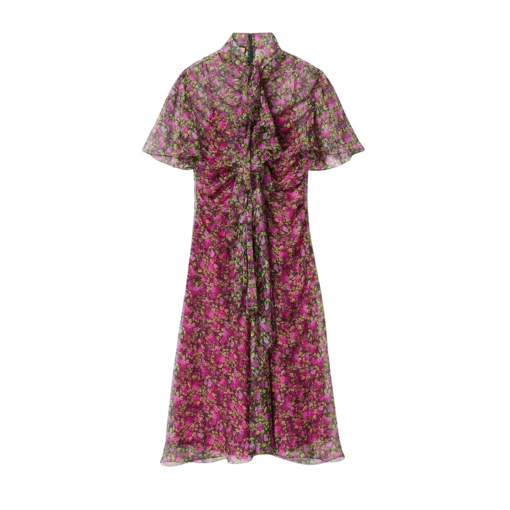 Gucci - Floral Silk Ruffle Front Evening Dress - IT 42